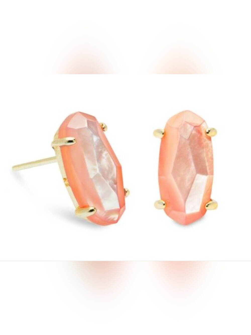 Kendra Scott Betty Gold Earrings in Peach Mother of Pearl